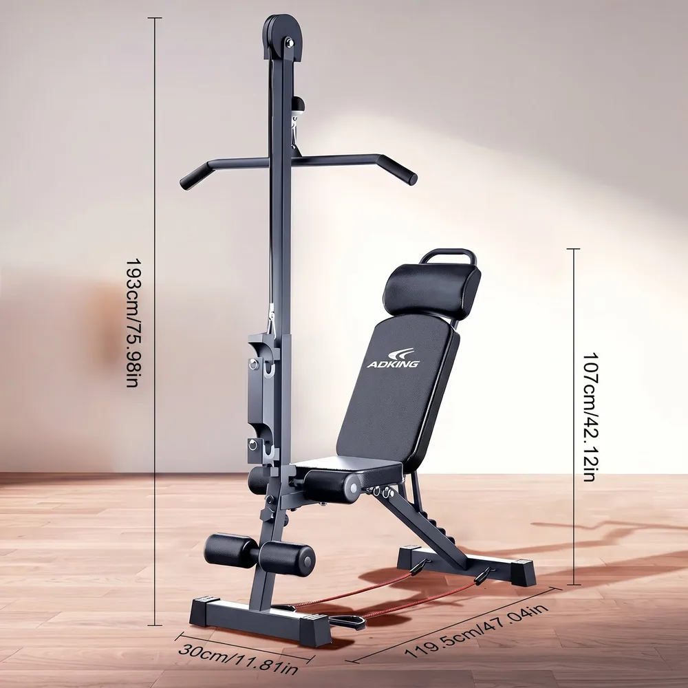 بنش تدريب متعدد الوظائف مع بكرة سحب علوية (Adjustable Bench with Pulley System)