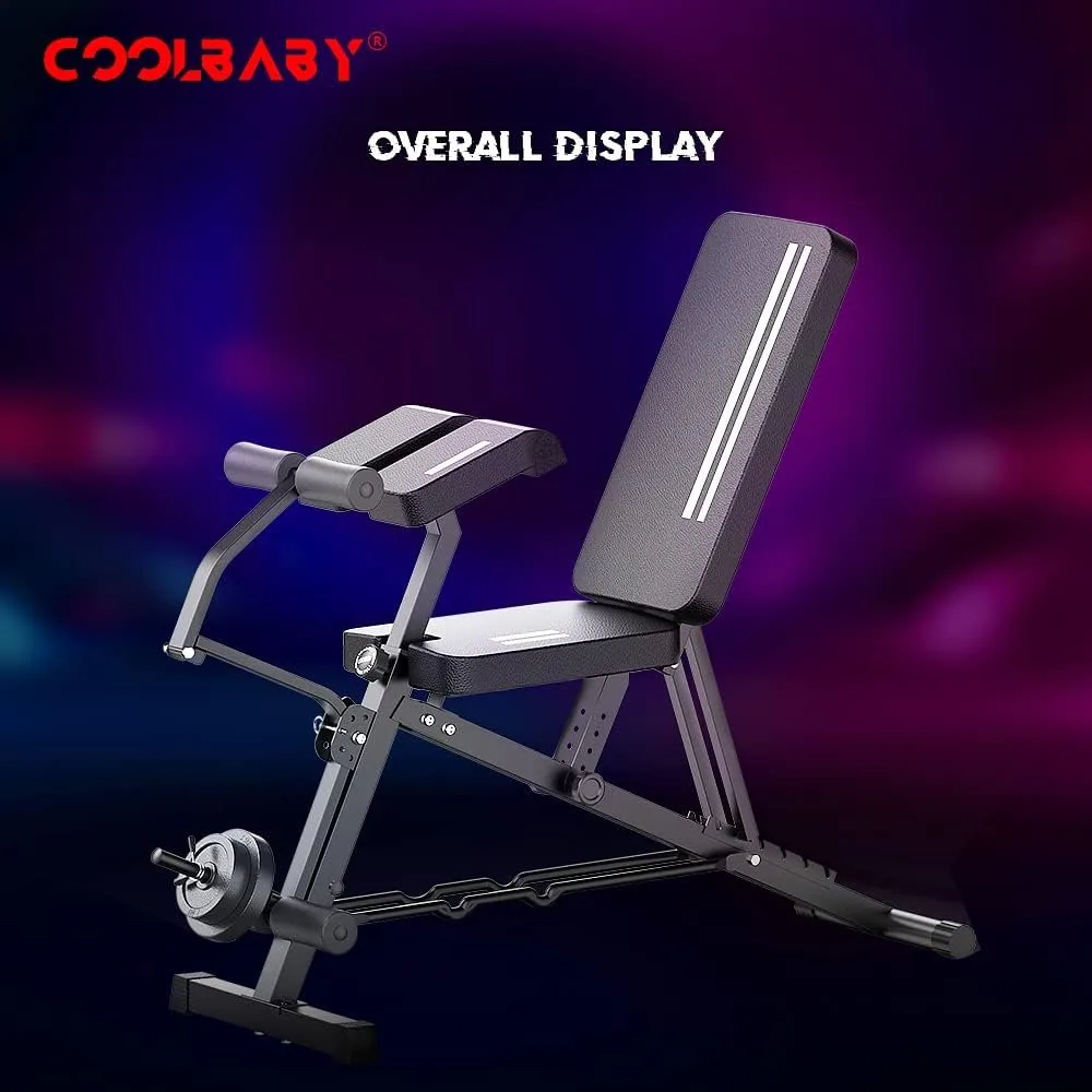 بنش تدريب متعدد الوظائف مع مسند ركاية (Multi-Function Bench with Preacher Curl)