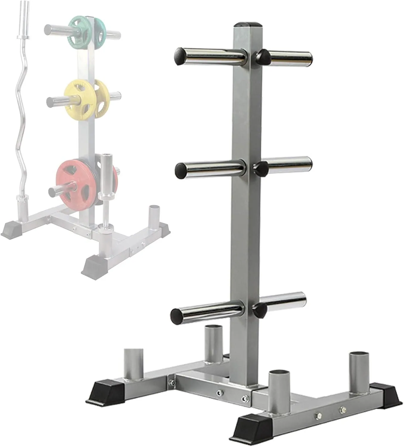 ستاند بارات وأوزان أولمبي (Olympic Weight Tree & Barbell Rack)
