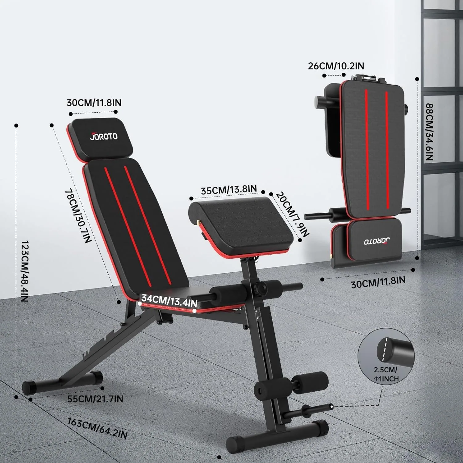 بنّش التمرين المنزلي متعدد الاستخدامات (Calvin Adjustable Weight Bench)
