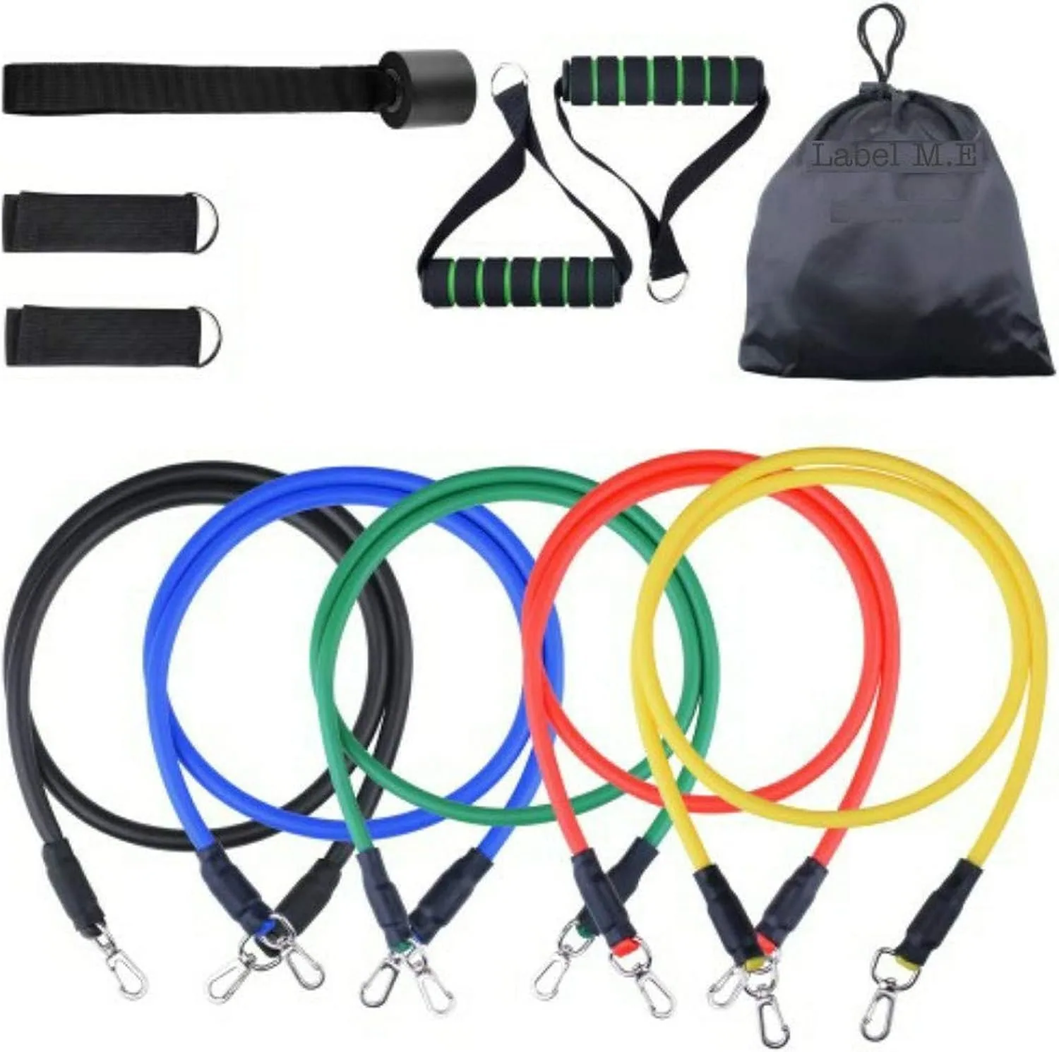 حبل التمرين الخماسي (Resistance Band Set – 11 Piece)