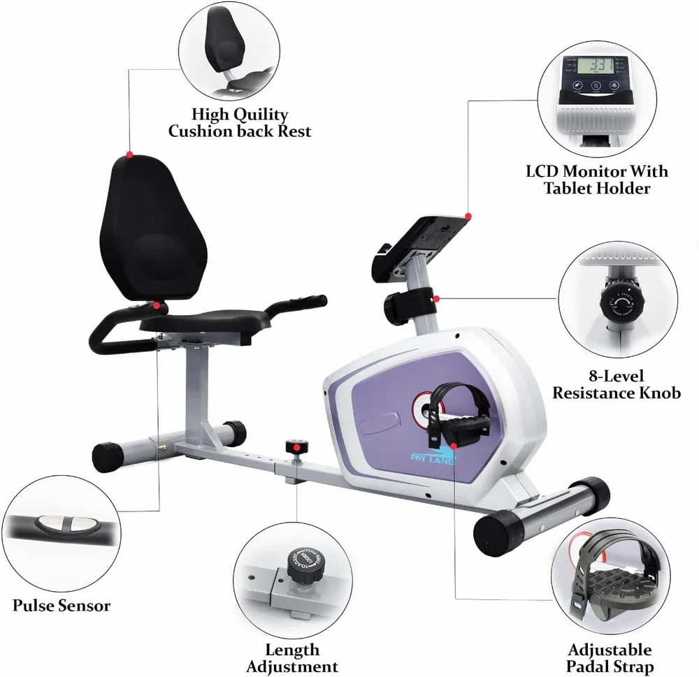 جهاز البايك الأرضي الثابت مع مقعد ظهر (Recumbent Desk & Floor Bike)