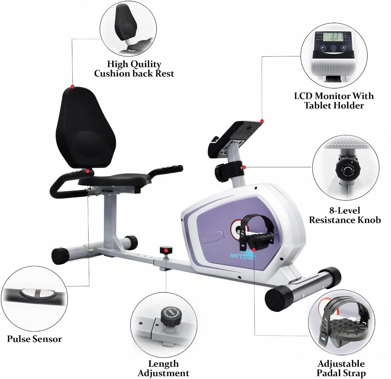 جهاز البايك الأرضي الثابت مع مقعد ظهر (Recumbent Desk & Floor Bike)